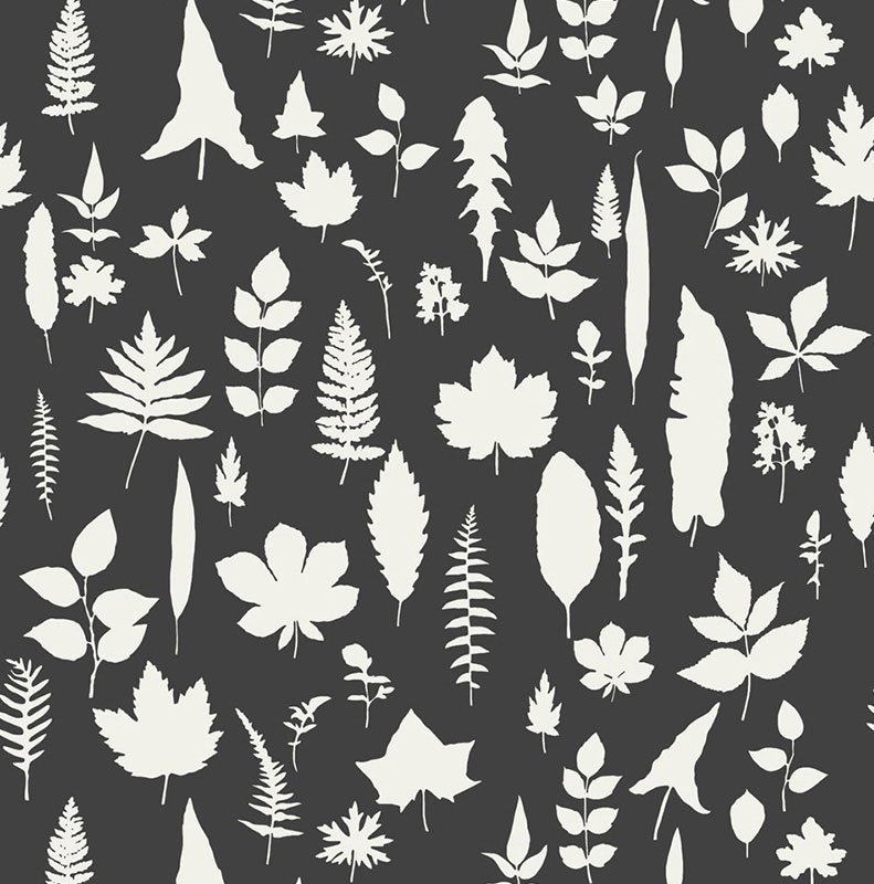 Leaves Wallpaper, Black / White