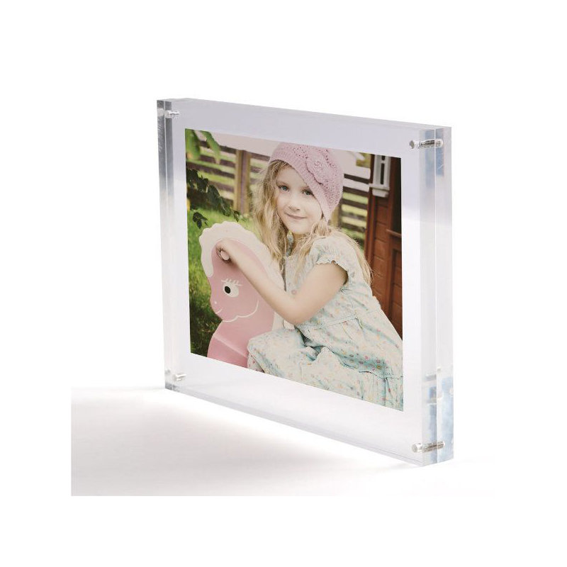 Cadre de table en acrylique transparent, H 6 po x l 4 po x P 0,79 po