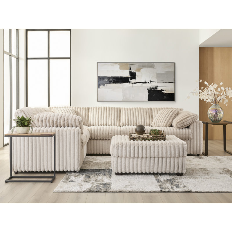 Canapé modulaire 2 pièces Hughes Furniture, Polyester champagne Mondo