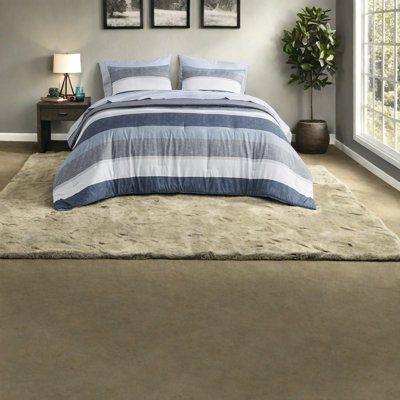Ensembles de literie à rayures modernes, polyester doux, style chambre à coucher décontractée