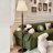 White + Nut-brown Fabric + Solid Wood Free form Floor Lamps