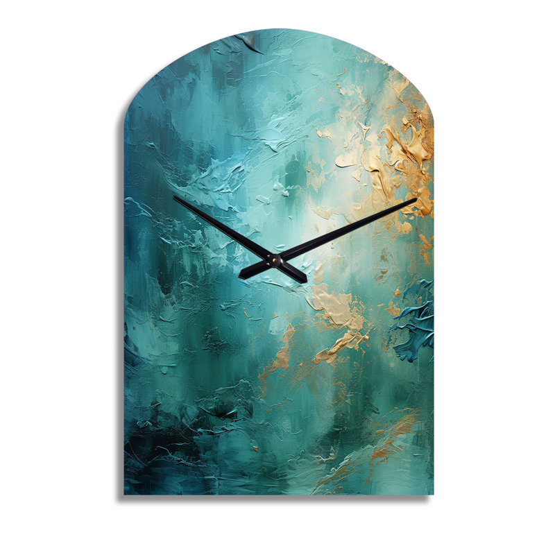 Horloge murale sarcelle Oasis III, Grand