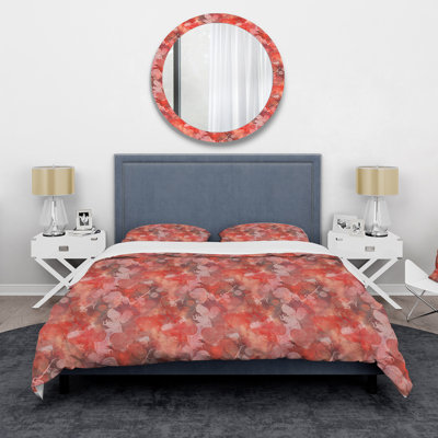 Red Orchids Impression - Modern Duvet Cover Set