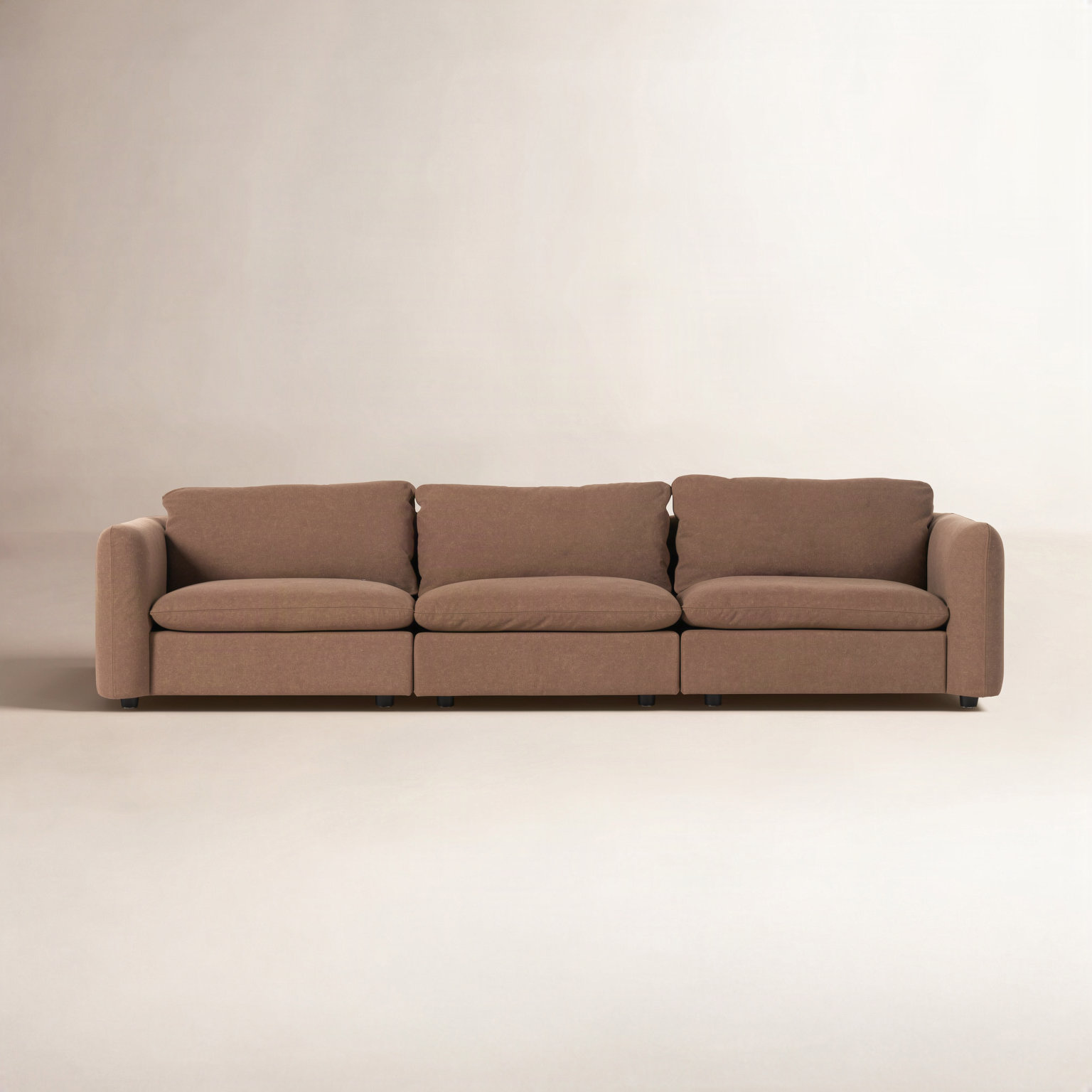 Margorie 115" Linen Modular Sofa, Antwerp Café