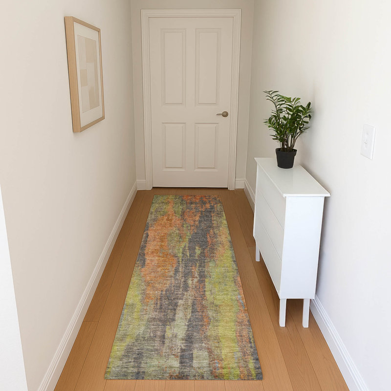 Premium Machine Washable Lampkins AMF1648 Abstract Rug, Runner 2'3" x 7'6"