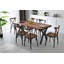 Table de salle à manger industrielle en noyer avec pieds en métal, 70,9 po x 29,5 po x 31,5 po | Fabrication 100% MDF, capacité de charge de 90,4 lb | Parfait pour les intérieurs nostalgiques et d'inspiration campagnarde, design robuste et élégant