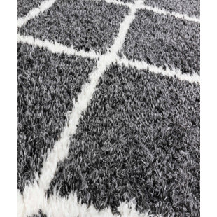 Rectangle Marquavius Geometric Machine Woven Polyester Area Rug in Gray