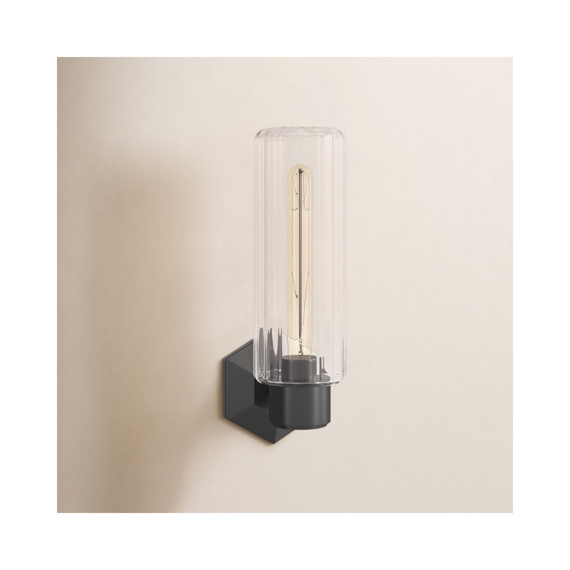 Abigail Single Light Glass Dimmable Armed Sconce, Old Bronze