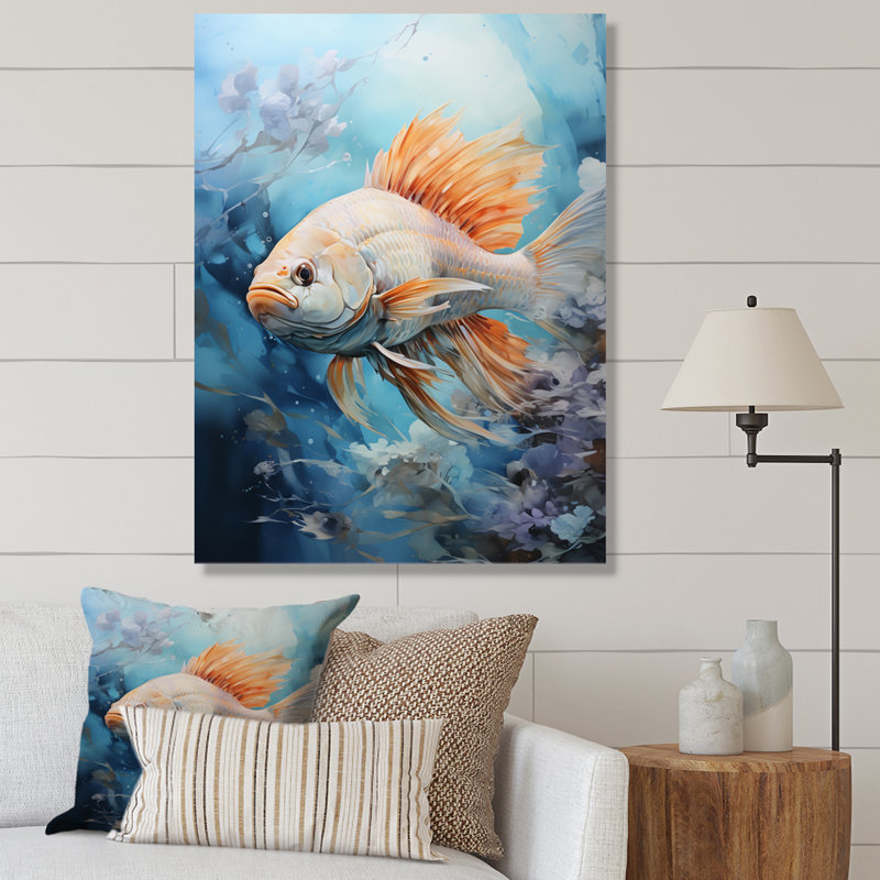 " Fishing Majestic Catch ", 40" H x 30" W x 1.5" D, Wrapped Canvas