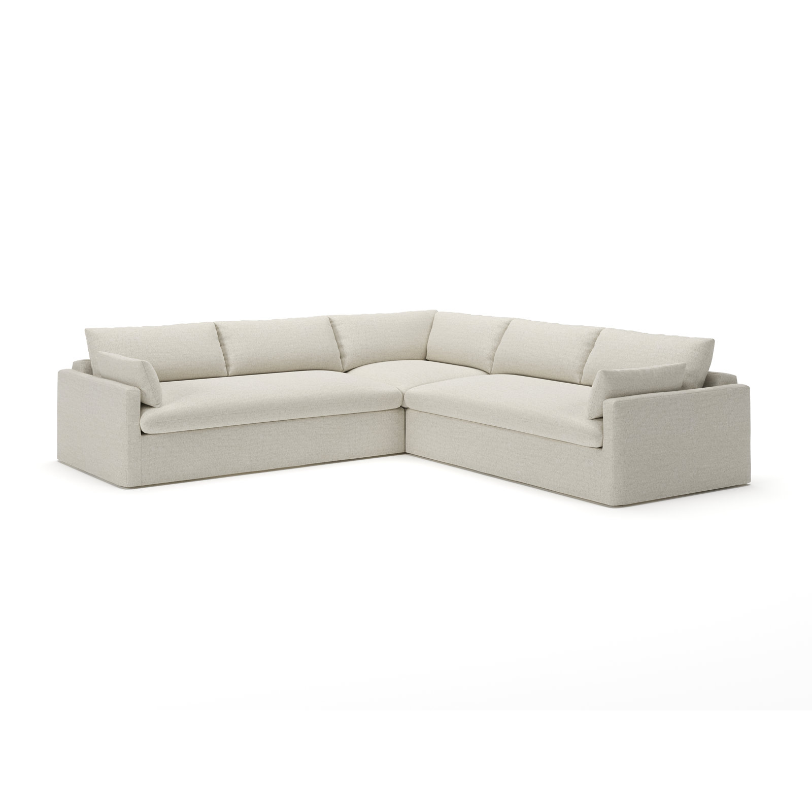 Luna L-Sectional, Macarena Light Gray Canvas