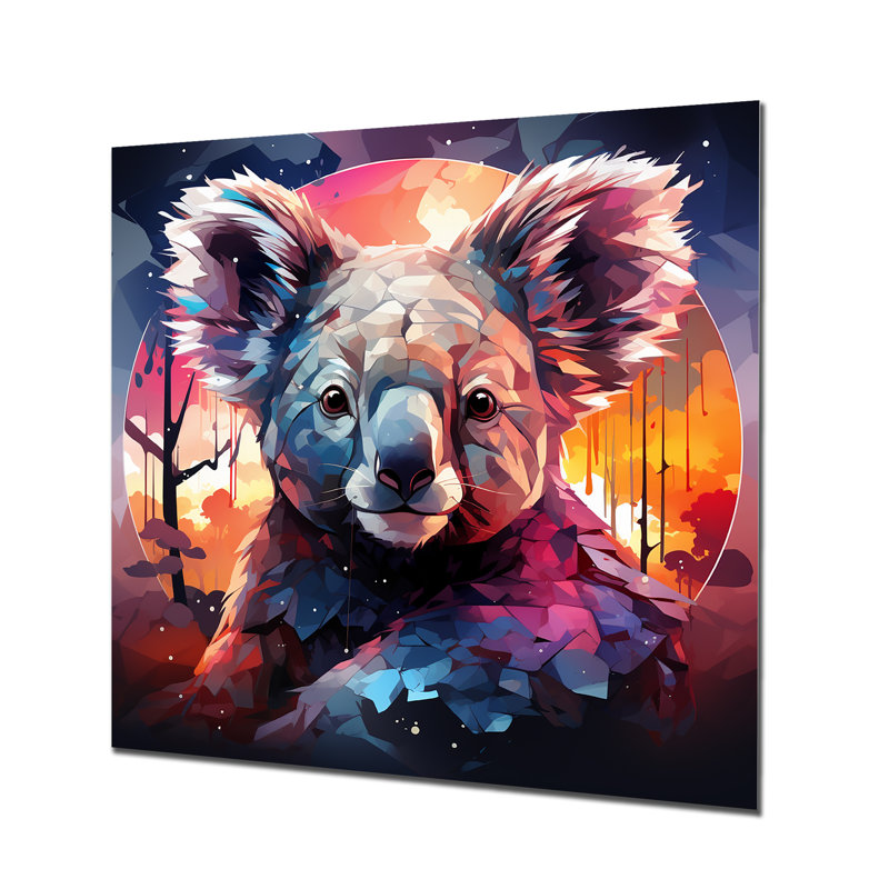 Koala Fiery Sunset III - art mural Koala, H 16 po x l 16 po
