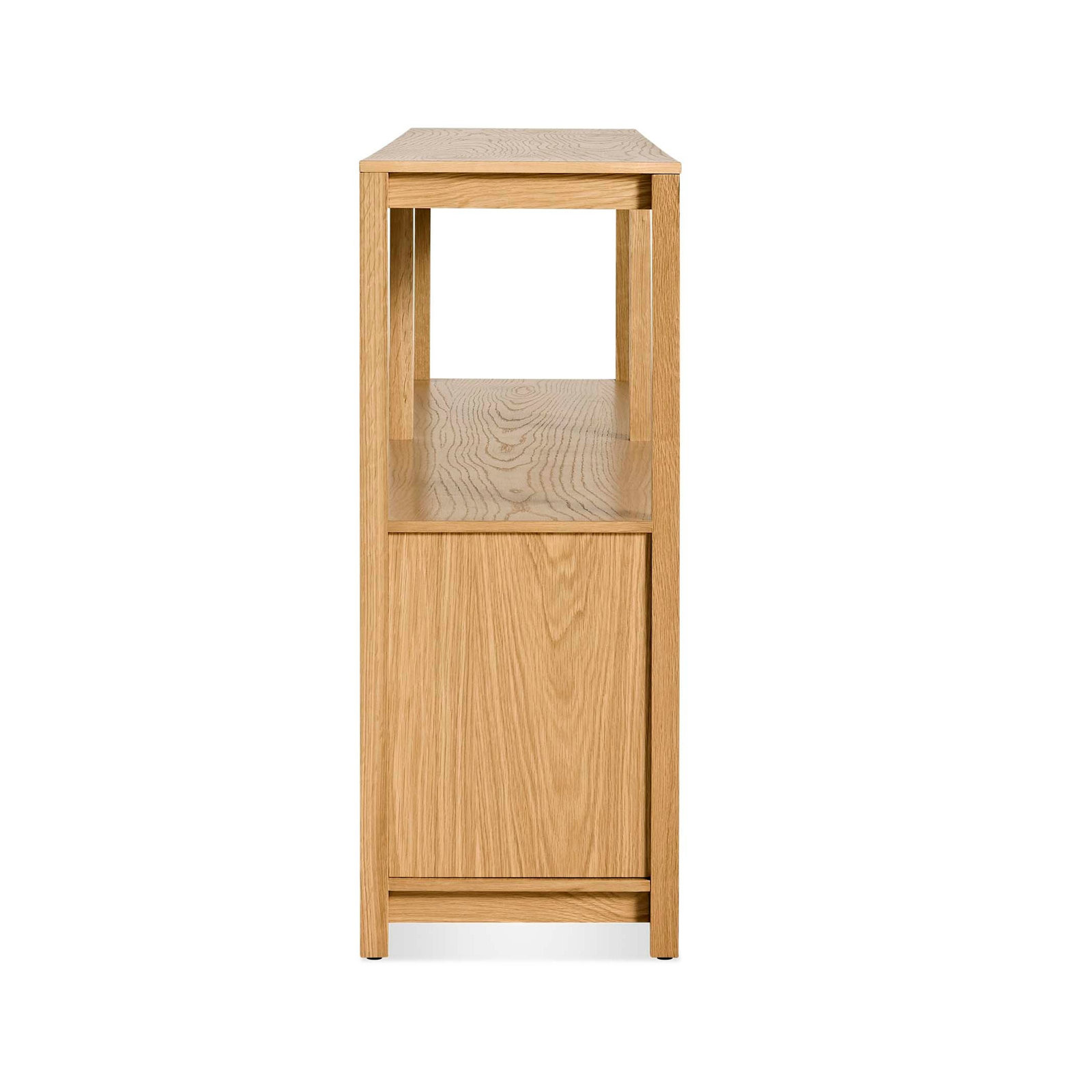 Open Plan Oak Bookcase, (2 Sheves) 33" H x 68" W x 13" D, White Oak