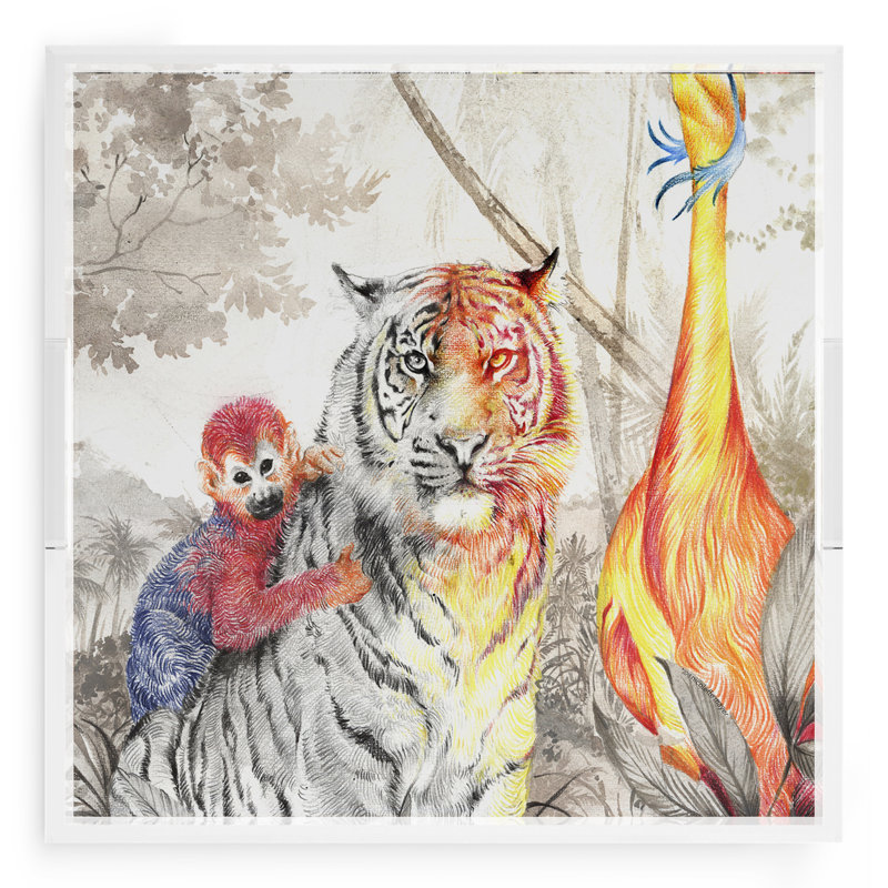 Arcadia Tiger Acrylic Square Decorative Tray, 18"W x 18"D x 2"H