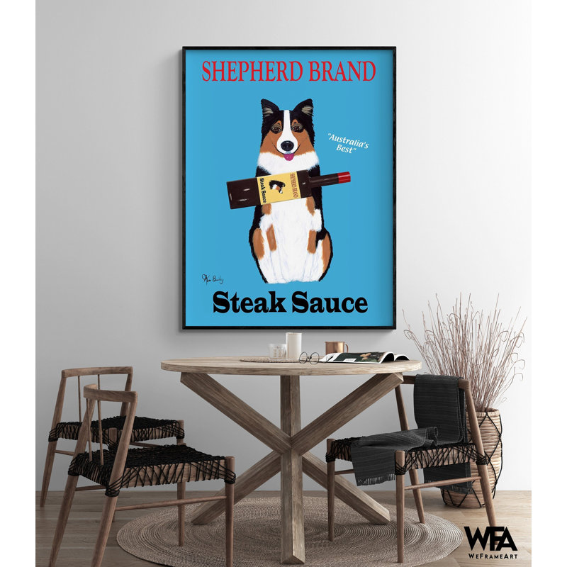 Aussie steak par Ken Bailey, art mural de couloir pour animaux de compagnie, affiche d'entrée de restaurant, affiche murale de salle à manger