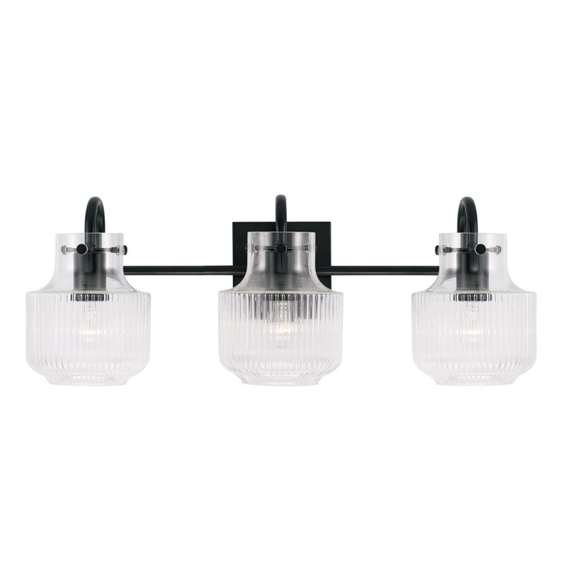 3 - Light Dimmable Vanity Light, Matte Black