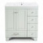 Meuble-lavabo 30 po avec lavabo en céramique - Tiroirs à fermeture en douceur, structure en bois massif, rangement multi-organisateur, 76 x 47 x 85 cm-126230298