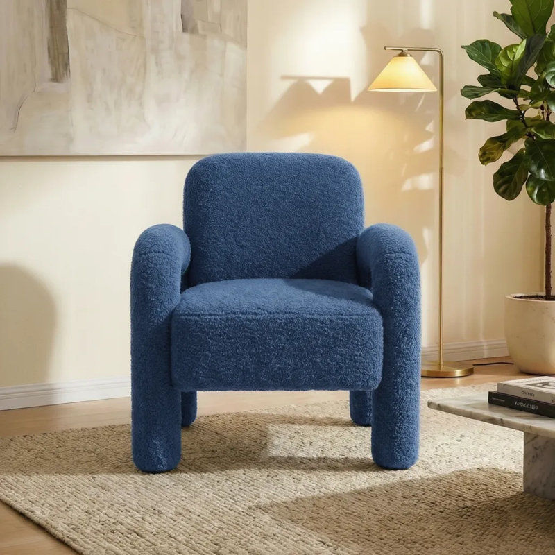 Fauteuil avec coussin moelleux, Bleu