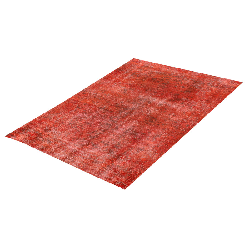 Tapis transitionnel de couleur rouge clair 4 pi 9 po x 7 pi 4 po