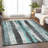 Machine Washable Indoor/Outdoor Xhevrie Teal Rug-1403721370