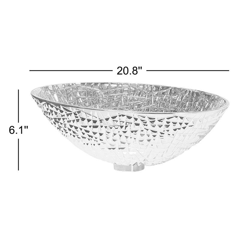 Diamante 20.8'' L Bathroom Sink, Silver