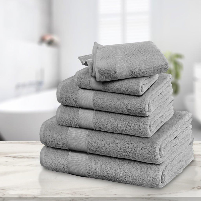 6-Piece Bamboo Cotton Towel Bale Set – Super Soft, Ultra-Absorbent Family Pack Towels with 2 Bath, 2 Hand, 2 Washcloths