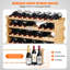Support à vin modulaire empilable en bois de bambou - 4 niveaux, peut contenir 36 bouteilles-1032127022