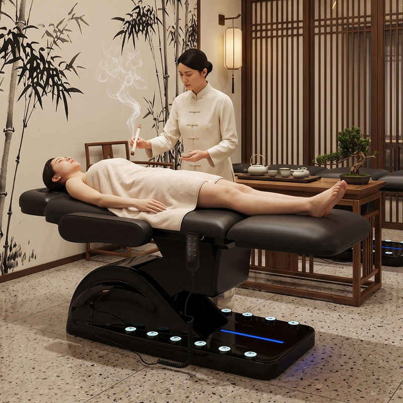 Upholstered Massage Chair, Black