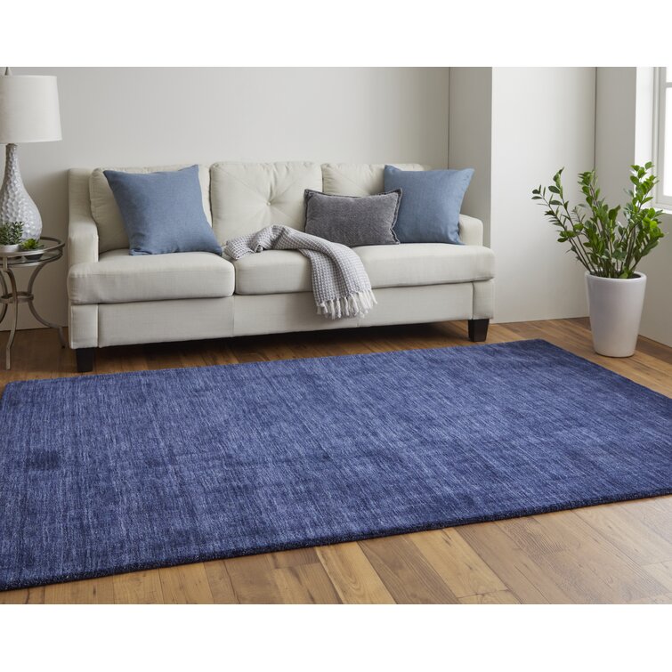 Amazing Rugs A1013-23 2 x 3 ft. Fuzzy Shaggy Blue Hand Tufted Area Rug