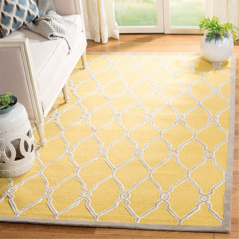 Cannen Hand Tufted Wool Geometric Rug, Rectangle 4' x 6'