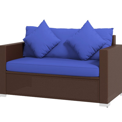 Patio Couch With Extra Cushioning For Added Comfort, 2 Outdoor Use, Porch, Backyard, Garden, Poolside, Dark Blue Enhanced Relaxation Ergonomic Support Whole Body, Patio, Comprehensive Comfort