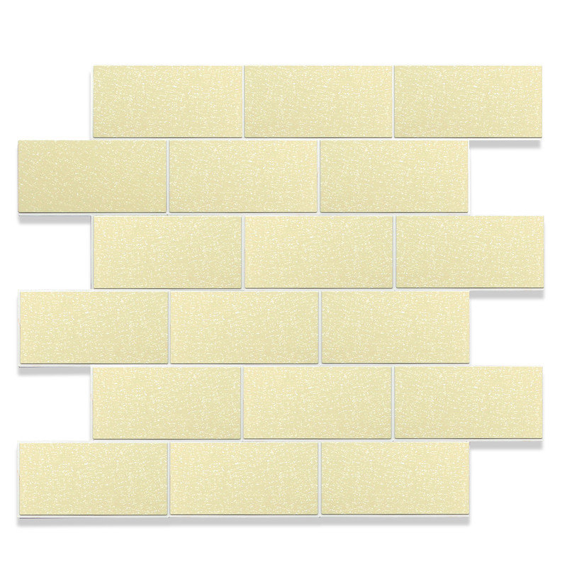 Carreau de métro auto-adhésif en polychlorure de vinyle (PVC) l 12 po x L 12 po Reovatile, Jaune vif
