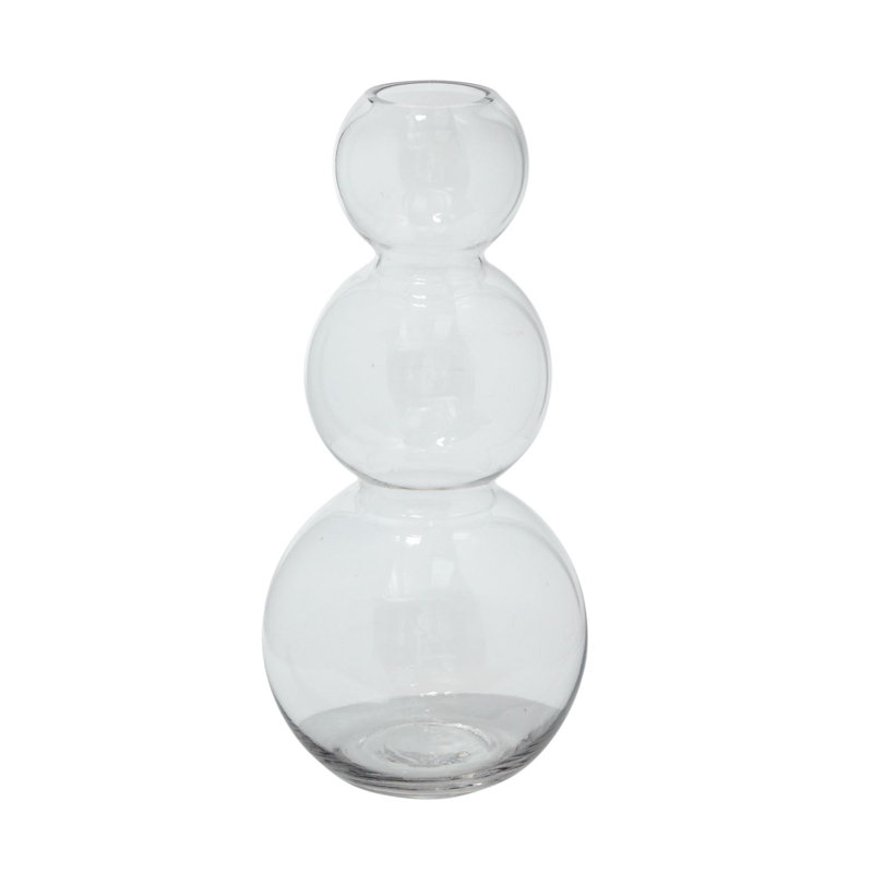Vase de table Ashburg, Transparent, H 13 po x l 5,75 po x P 5,75 po