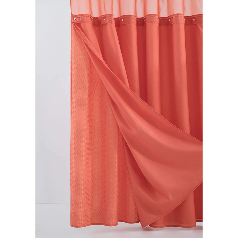 Ensemble de rideau de douche 2 pièces, Corail