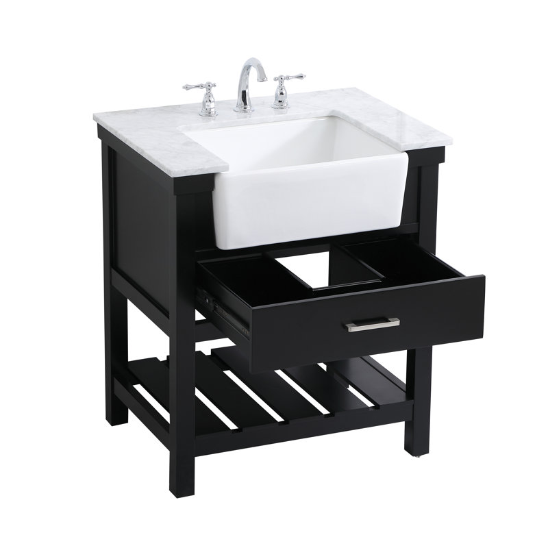 Meuble-lavabo simple 30 po Pelaghia, Noir, noir, noir, noir