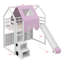 Lit mezzanine, style maison en bois avec tente incluse-128929973