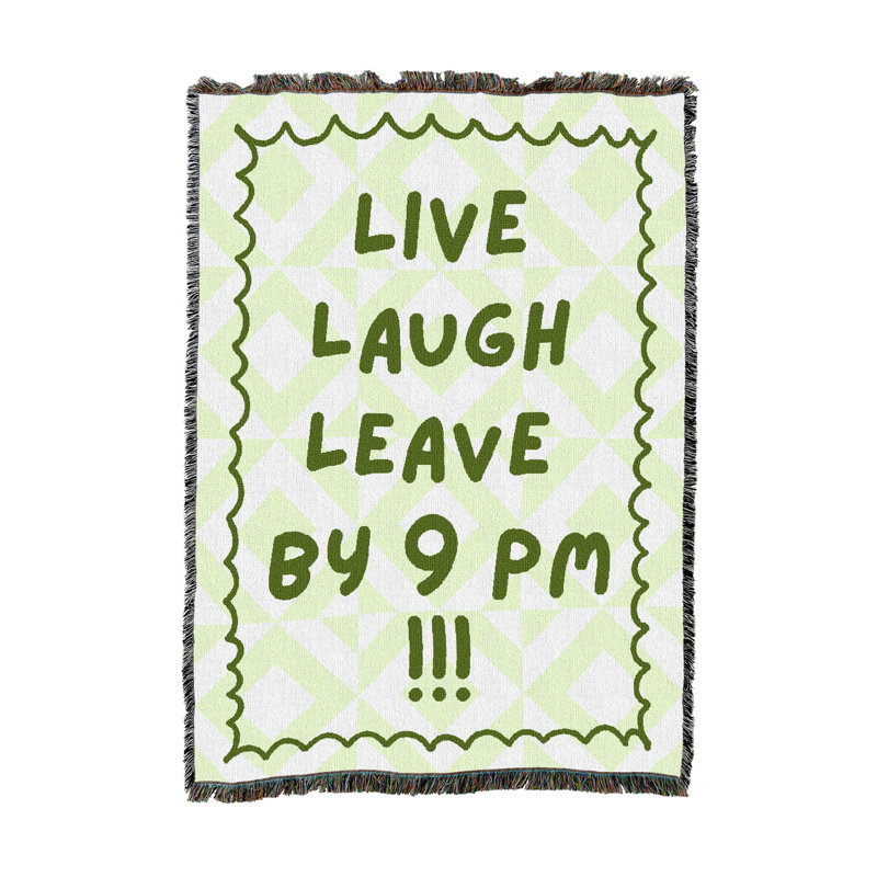Jeté en coton Pure Country Weavers Live Laugh Leaves - fabriqué aux États-Unis (54 x 62), L 62 po x l 54 po