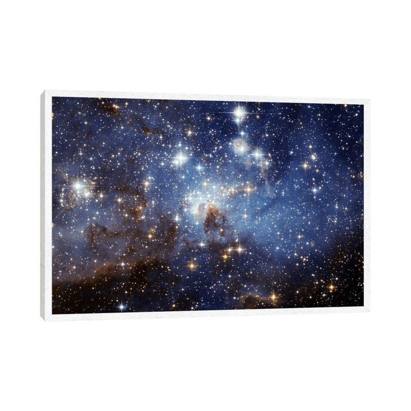LH-95 Stellar Nursery (Hubble Space Telescope) - Floater Frame Print on Canvas, 152.5 cm H x 101.5 cm W, White Framed Canvas