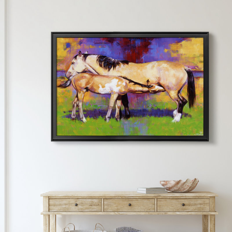 «Contenu», reproduction d'art sur toile, Cadre noir, H 30,5 po x l 42,5 po x P 1 po