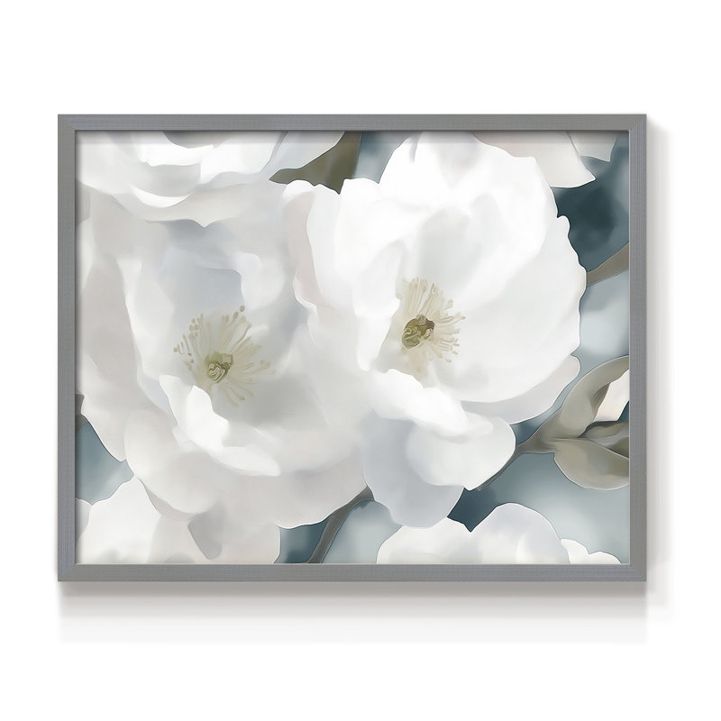Série florale XXII, impression encadrée, H 8 po x l 10 po, Gris