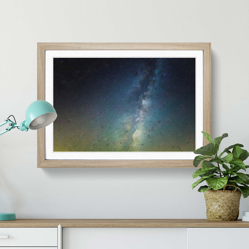 Starry Dream in Abstract - Framed Print, 27cm H x 36cm W x 2cm D, Oak Framed