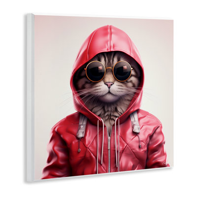 Plaque murale Hipster Cat in Elegant