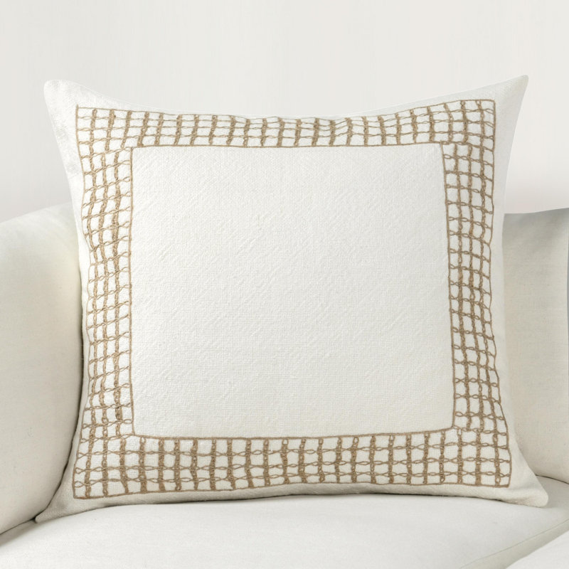 Marina Euro Pillow Cover & Insert, Ivory/Brown