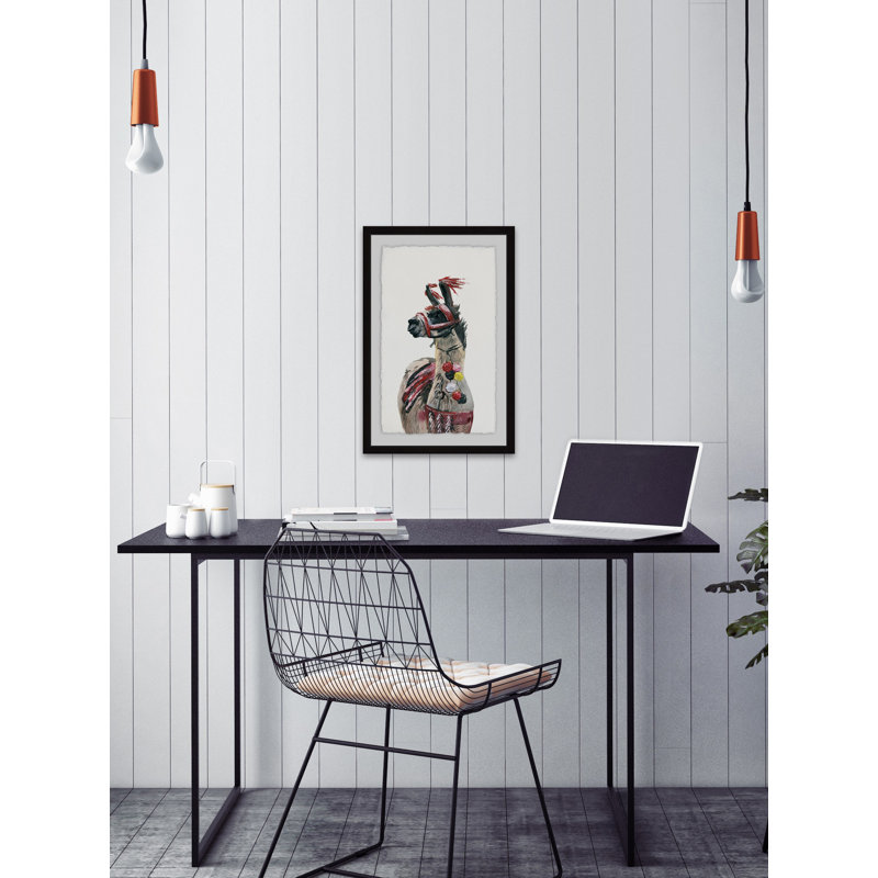 Dark Llama - Single Picture Frame Painting, 61cm H x 41cm W