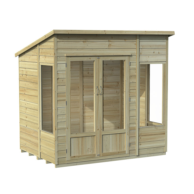 4Life 7x5 Pressure Treated Double Door Pent Summerhouse, Yes