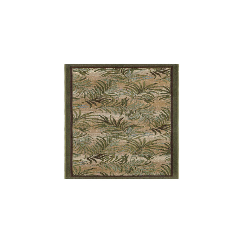 Tapis botanique d'extérieur Green_Unique, Tapis de couloir 2 pi 7 po x 5 pi 3 po