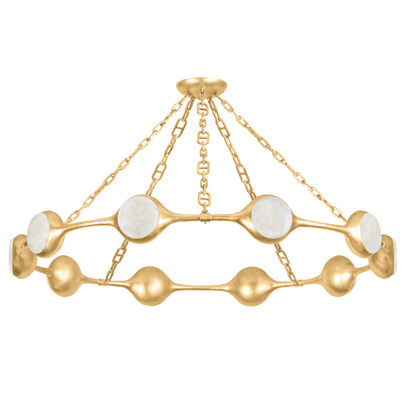 Lustre à DEL intégré RIVIERE par Noz Nozawa pour Corbett Lighting, H 73,5 po x l 51,5 po x P 51,5 po