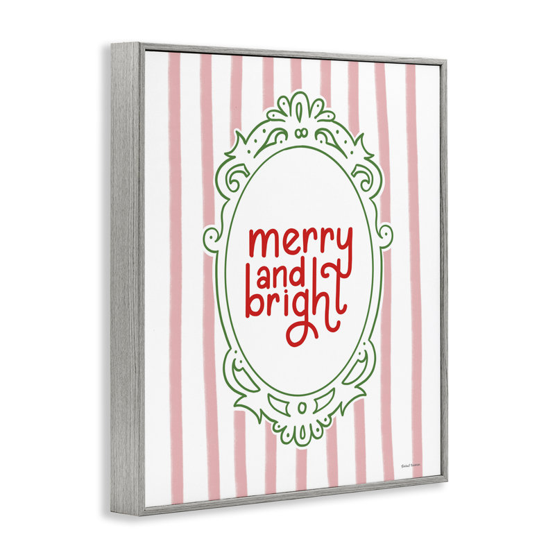 «Merry and Bright Ornate», giclée encadrée par Rachel Nieman, H 30 po x l 24 po, Estampe numérique Farmhouse