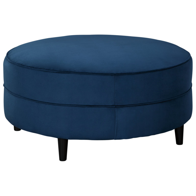 Andersontown Velvet Ottoman, Velvet Blue