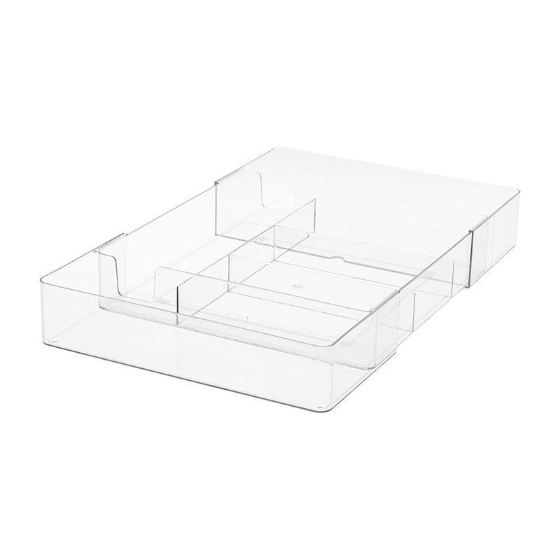 Adjustable Clear Drawer Organiser Tray with 4 Compartments