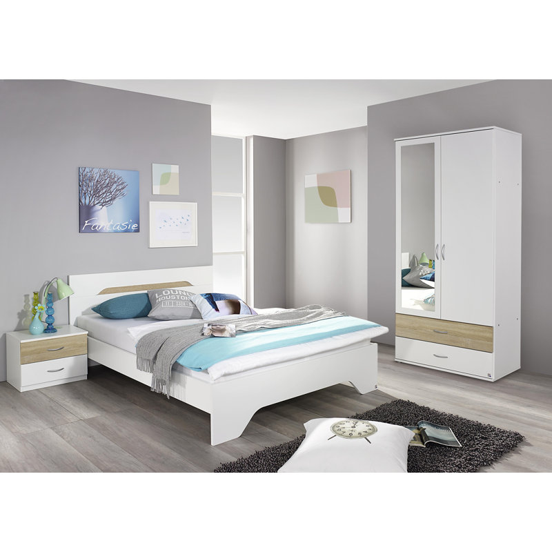 Drehtürenschrank Noosa, Alpine white and Sonoma oak